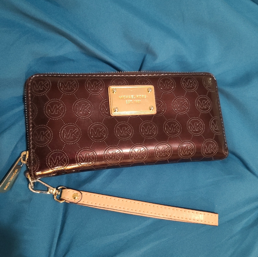 Michael Kors Brown Wallet with Gold Accents